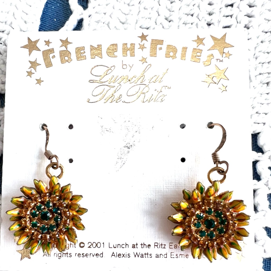 Lunch At The Ritz 2001 Sunflower Fries Earrings 69$